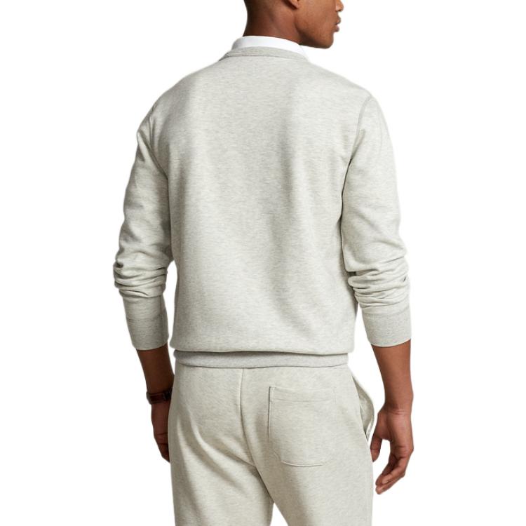 Polo Ralph Lauren FW22 Solid Color Crew Neck Pullover Long Sleeve Sweatshirt Men sweatshirt Gray MNPOKNI16822558-020