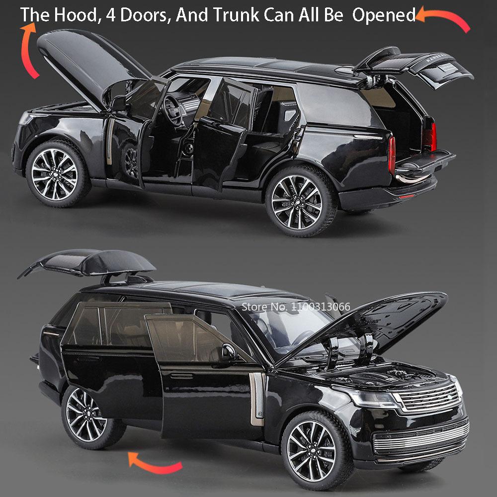 1:32 Land Rover Range Rover SV2025 Models Cars Toys Rubber Tires with Light Music Vehicle 6 Doors Opened Car Kids Festival Gifts