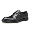 New Men's British Style Genuine Sheepskin Leather Breathable Derby Shoes - Business Formal Footwear