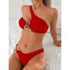 Sexy Bikiny s jedním ramenem a odhalenými zády, dvoudílný set pro ženy, plavky se spodním dílem, plážové bikiny, nové letní plavky, set bikin