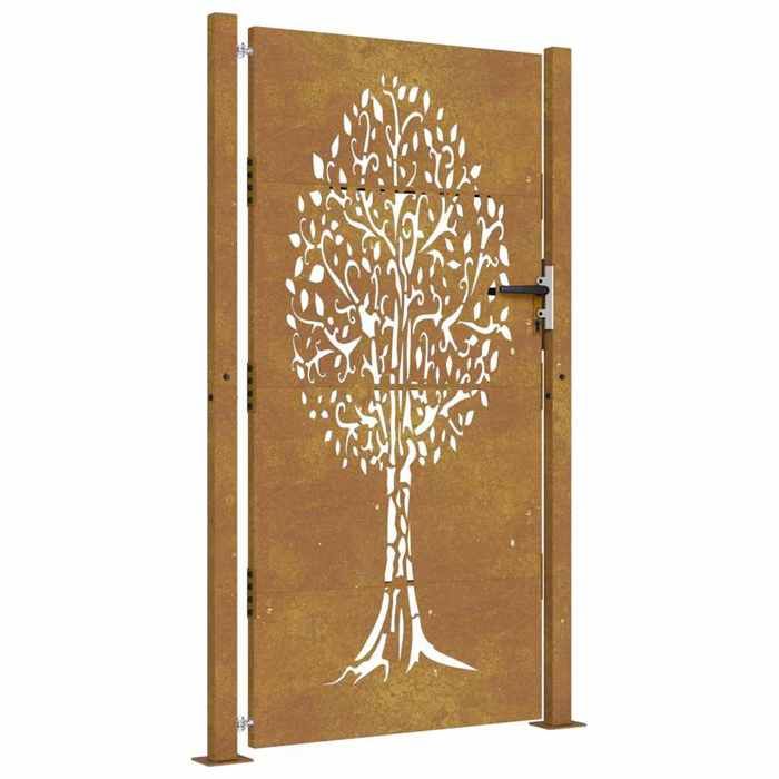 VidaXL Garden Gate, Patio Gate, Security Barrier, Outdoor Door Terrace, 105x205 Cm Corten Steel 153219
