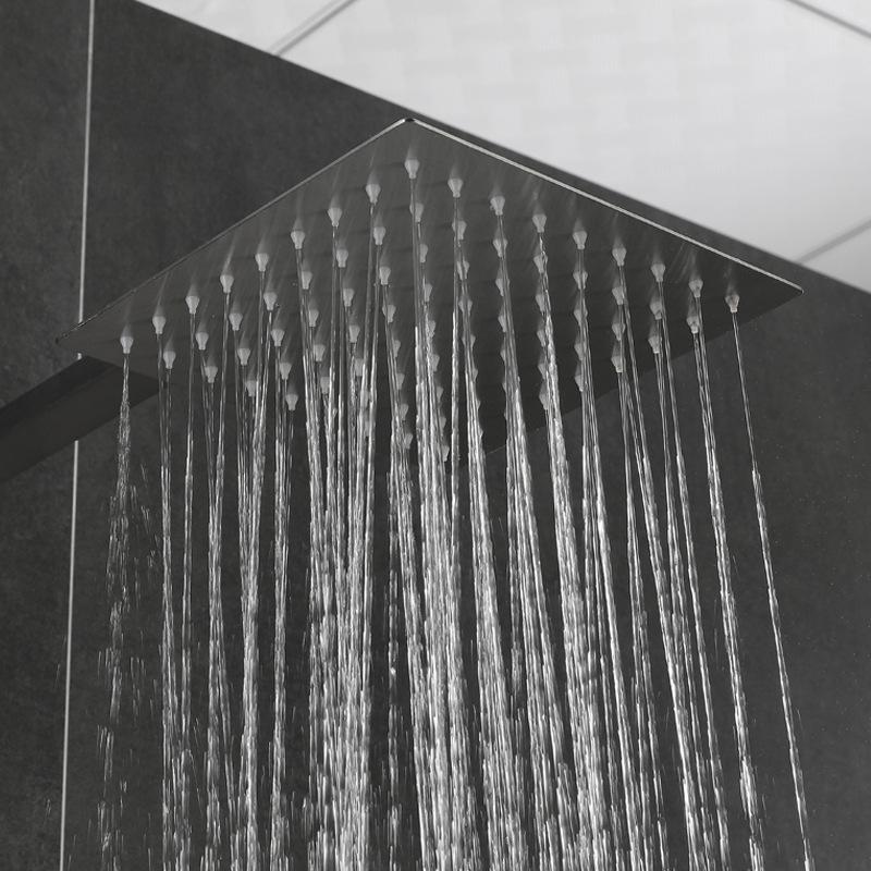 304 SUS Rainfall Shower Suit Wall Mounted Ceiling Arm Mixer Water System Brushed Gold/Black Rainfall Bath Shower Faucets