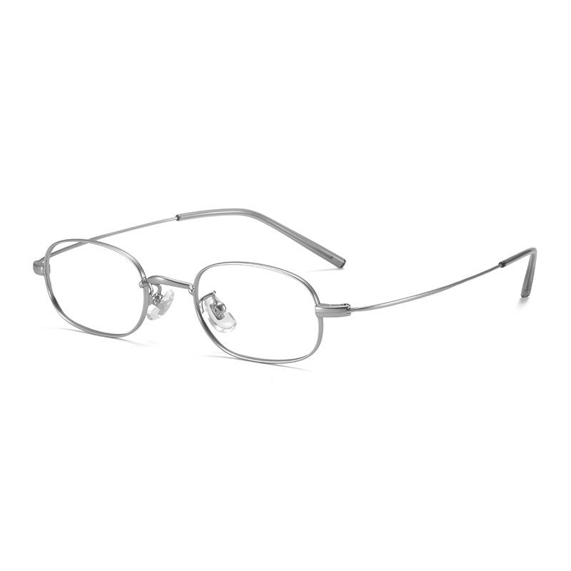 Women's Ultralight Small Oval Titanium Eyeglass Frames for High Prescription