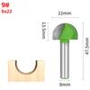 8-Pattern Round Bottom & Head Woodworking Milling Cutter, Grooving & Trimming Router Bit for Engraving & Bakelite Milling