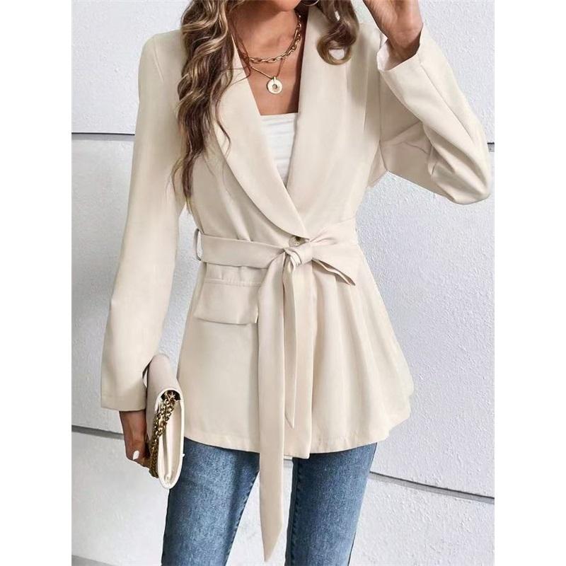 

New Women s Slim-fit All-match Solid Color Long-sleeved Suit Jacket XL абрикос світлого кольору