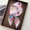 Luxury Square Scarf For Women Elegant Ladies Hijab Neckerchief Shawl For Travel Soft Stain Floral Print Imitation Silk Scarves