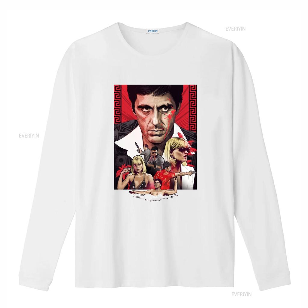 Vintage Classic Scarface Gangster Movie Print Casual T Shirt Vintage Washed Homme Stretched Versatile Unisex Fashion Slightly