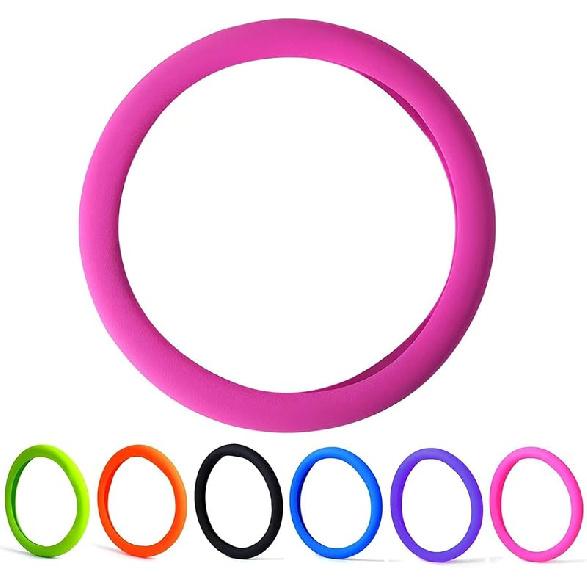 30% Thicker Universal Stretchy Silicone Steering Wheel Cover For 14” 15” 16” Wheels - Anti-Slip Grip & Enhanced Control For Men & Women, All