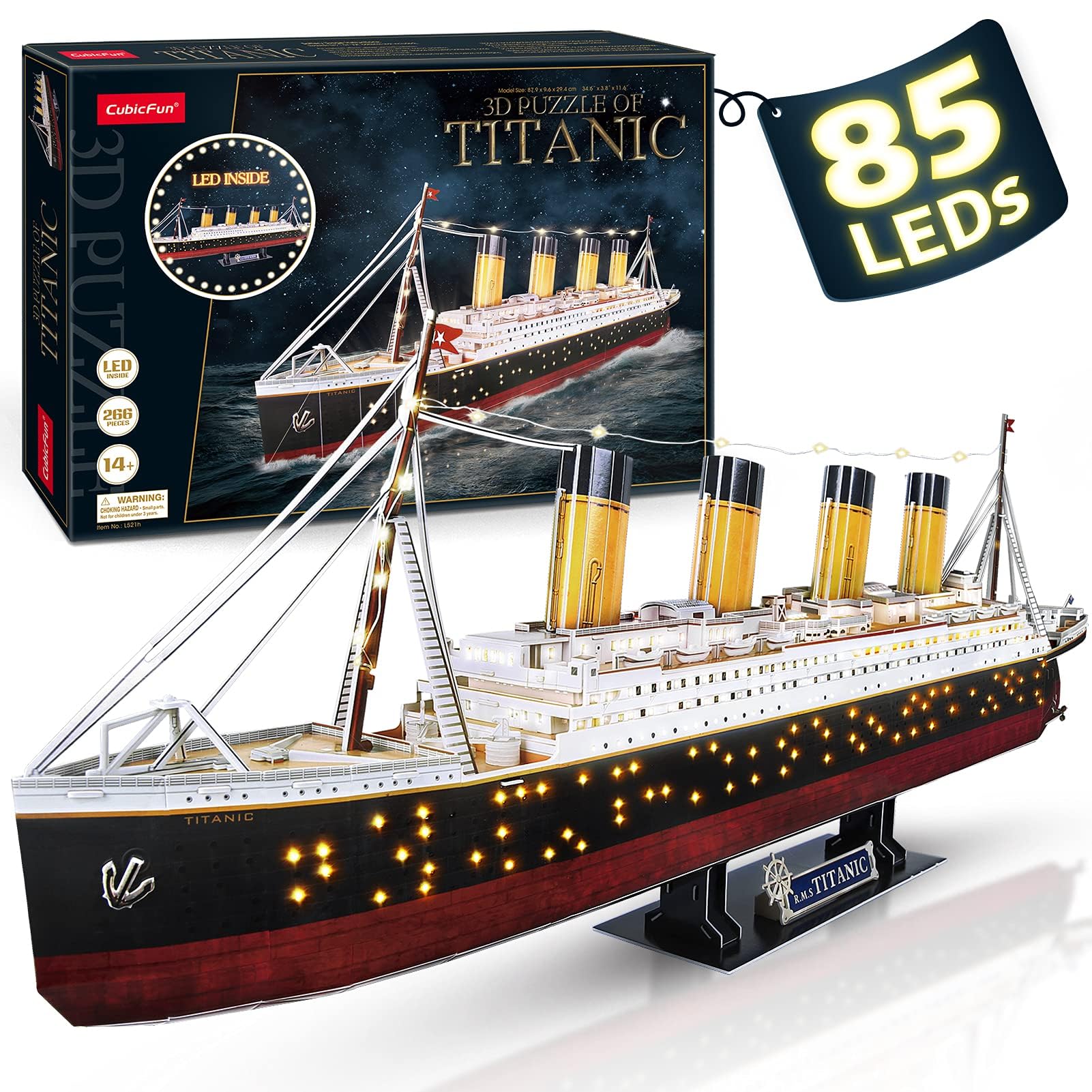 

ASSYME Cubic Fan 3D Puzzle Craft Kit Не требуется клей и инструменты Titanic L521h
