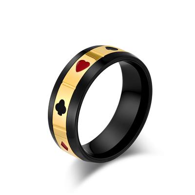 Personalized Poker Suit with Rotatable Stainless Steel Ring Ring for Relief