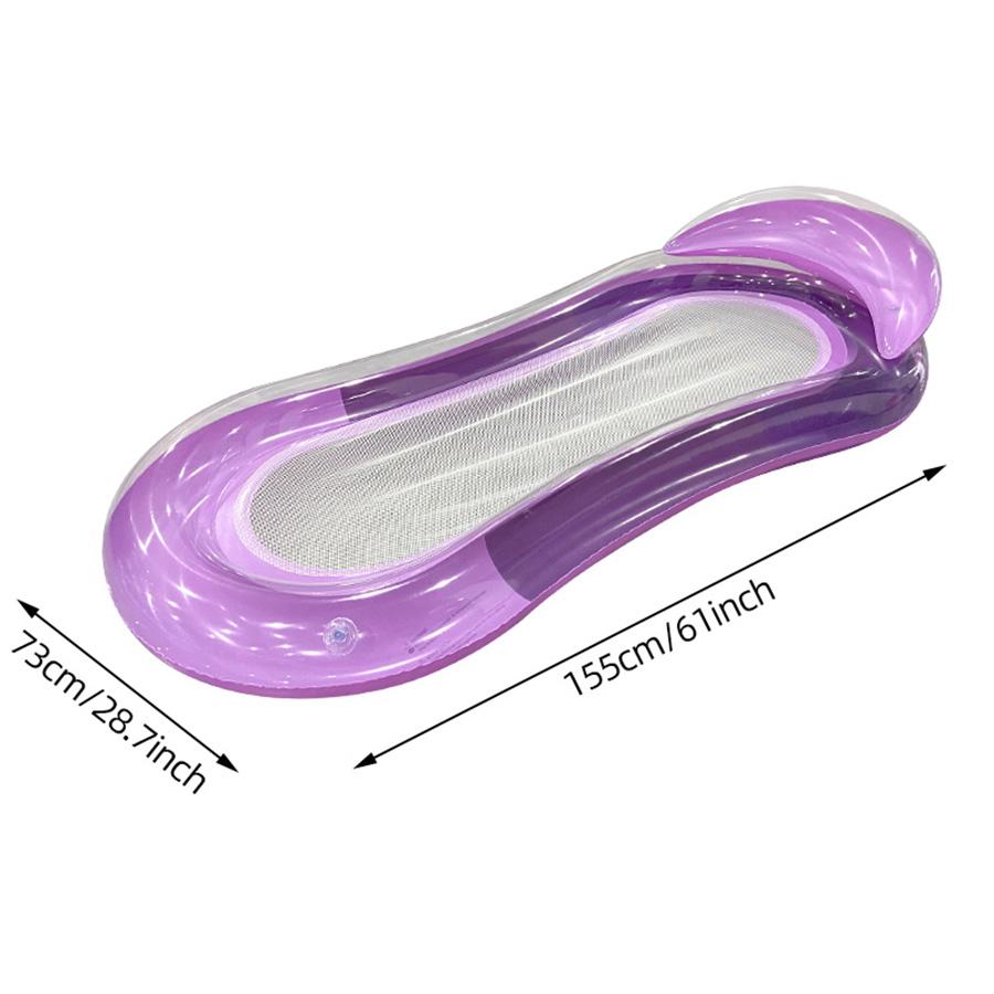 1pc Gradient Inflatable Water Floating Bed Portable Comfortable Lounge Chair Hammock for Beach Swimming Pool Party