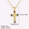 Nidin New Trendy Heart Shape Rhinestone Jesus Cross Pendant Necklace For Women Men 5 Colors Choice Clavicle Chain Jewelry Gifts