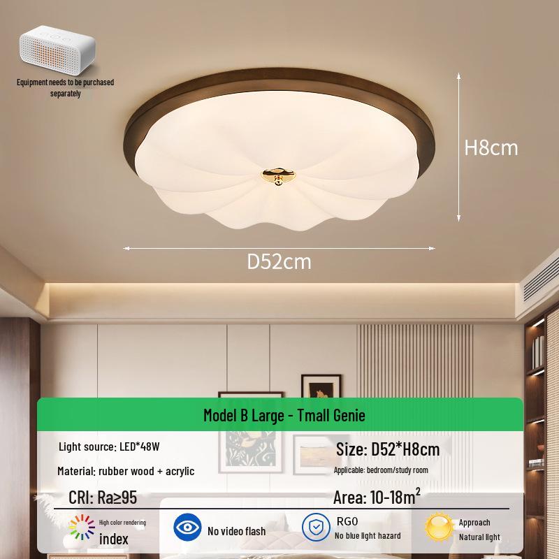 French Mid-Century Ceiling Light with American Retro and Song Dynasty Style - Eye-Friendly Lighting for Bedroom, Dining Room, or Study.