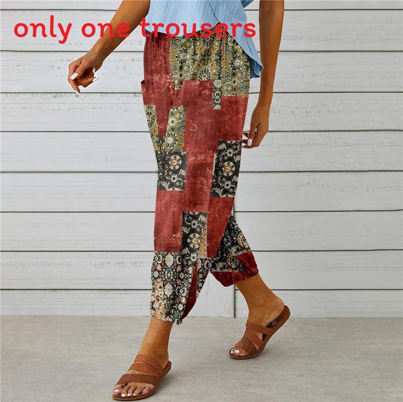 Pantaloni Casual da Donna in Lino e Cotone con Coulisse Vita Alta per la Primavera