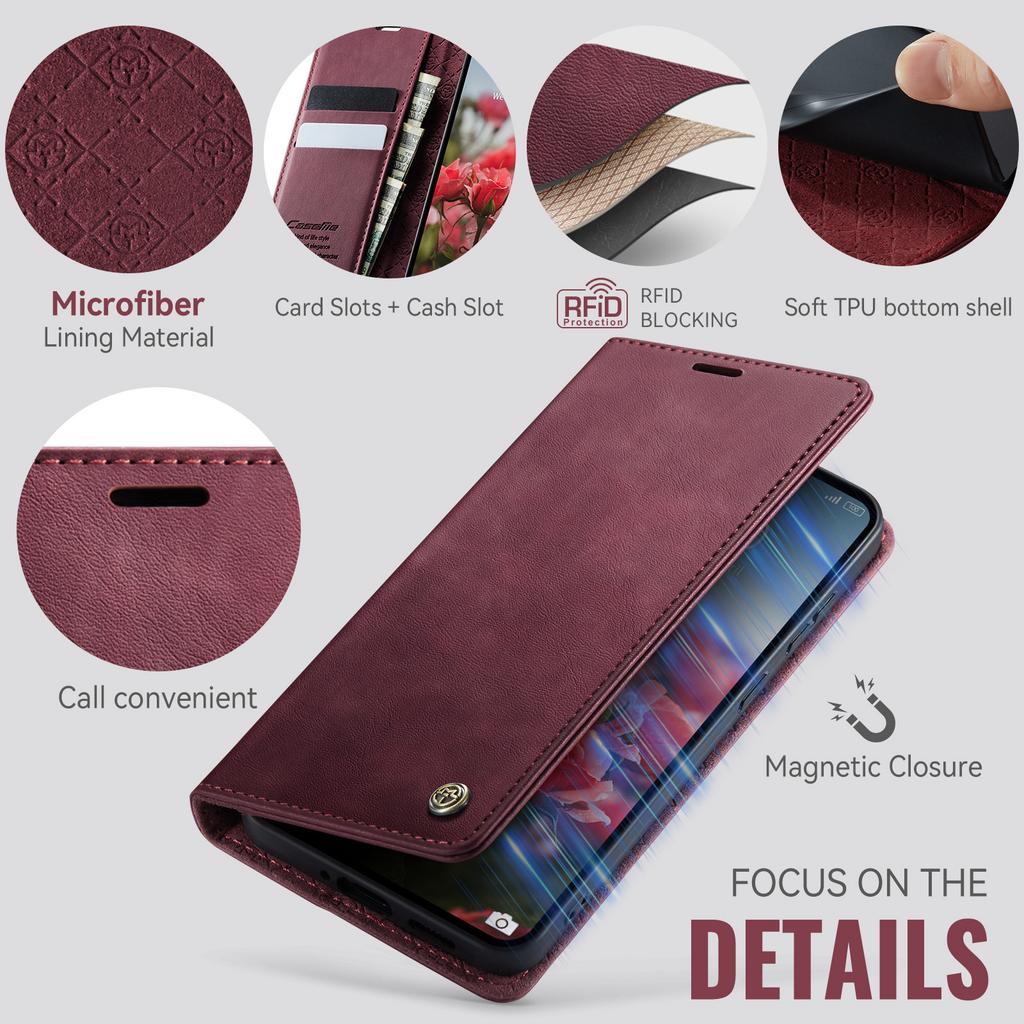 For Xiaomi Poco M8 Pro 5G/Redmi Note 15 Pro+ 5G (Global) Case CASEME 033 Series RFID Blocking Wallet Stand Calf Texture Leather Phone Cover