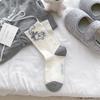 Women's Thin Seamless Cotton Socks - Cartoon Animals & 3D Bow, Mid-Calf Slouch, College Style for Spring & Summer