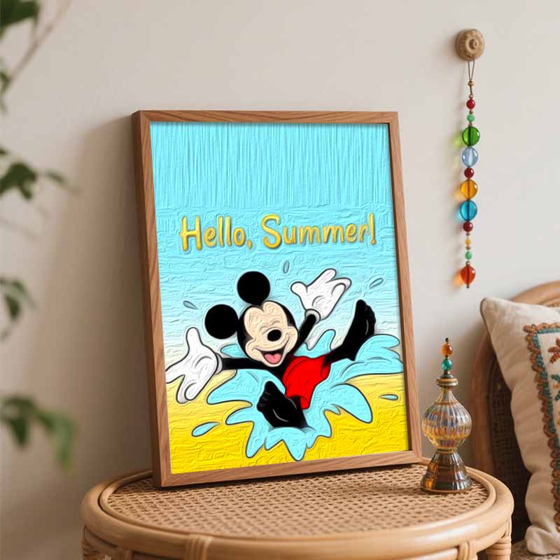 Disney Mickey Summer Paint By Number Kit Number Drawing Canvas DIY Picture Home Decor Disney Cartoon Painting Art For Adults Wall Gift