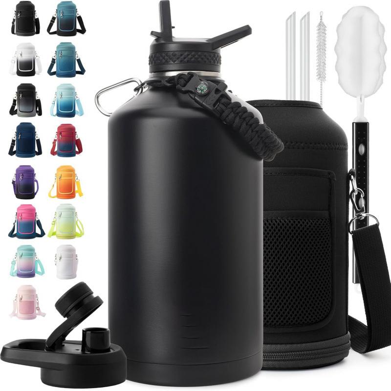 Large Capacity Outdoor Camping 64oz 304 Stainless Steel Double Wall Vacuum Insulated Thermos Jug Leak-Proof BPA-Free Spout 12-24