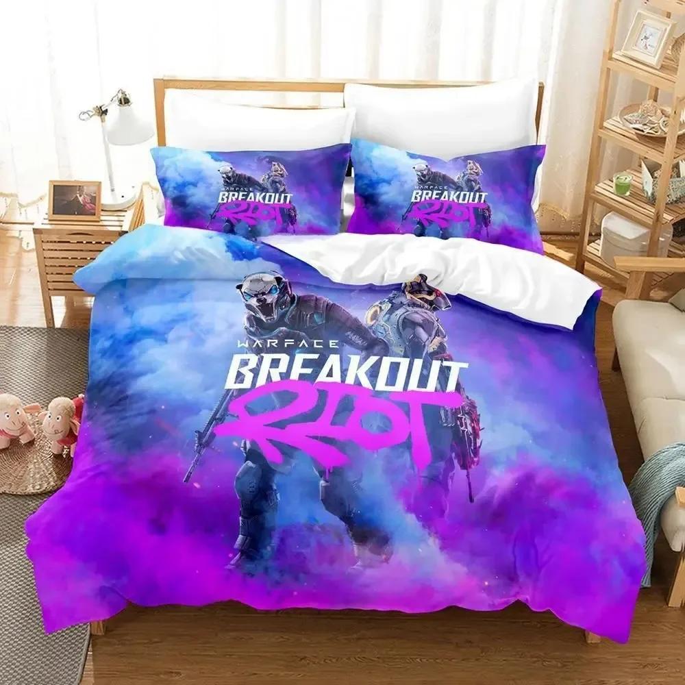 3d Anime Game Warface Breakout Bedding Set Printed Bed Set With Pillowcase Duvet Cover Soft Single Double Queen Super King Size