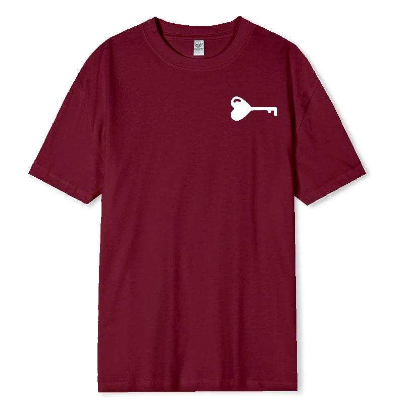 Lustige Herzschloss und Schlüssel passende Partnerhemden Hochzeits paar Valentinstagsgeschenk Valentinstag Liebe Unisex Erwachsene Baumwoll Tops