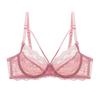 French Sexy Ultra‑Thin Sheer Lace Bra,Minimizer Brassiere for Large Bust Women