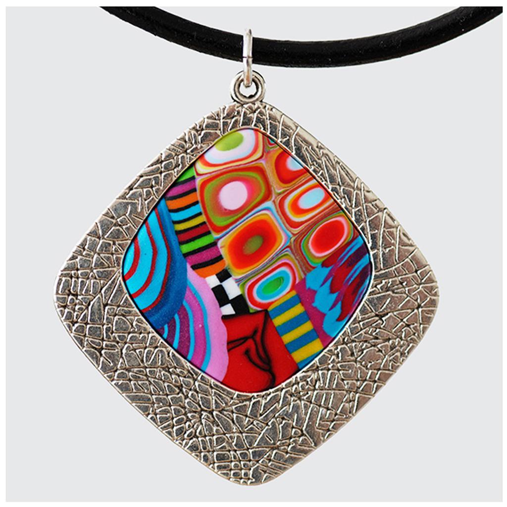 Les Trésors De Lily [R6482] - Ručně vyráběný náhrdelník 'Colombine & Arlequin' vícebarevný - 45x45 mm