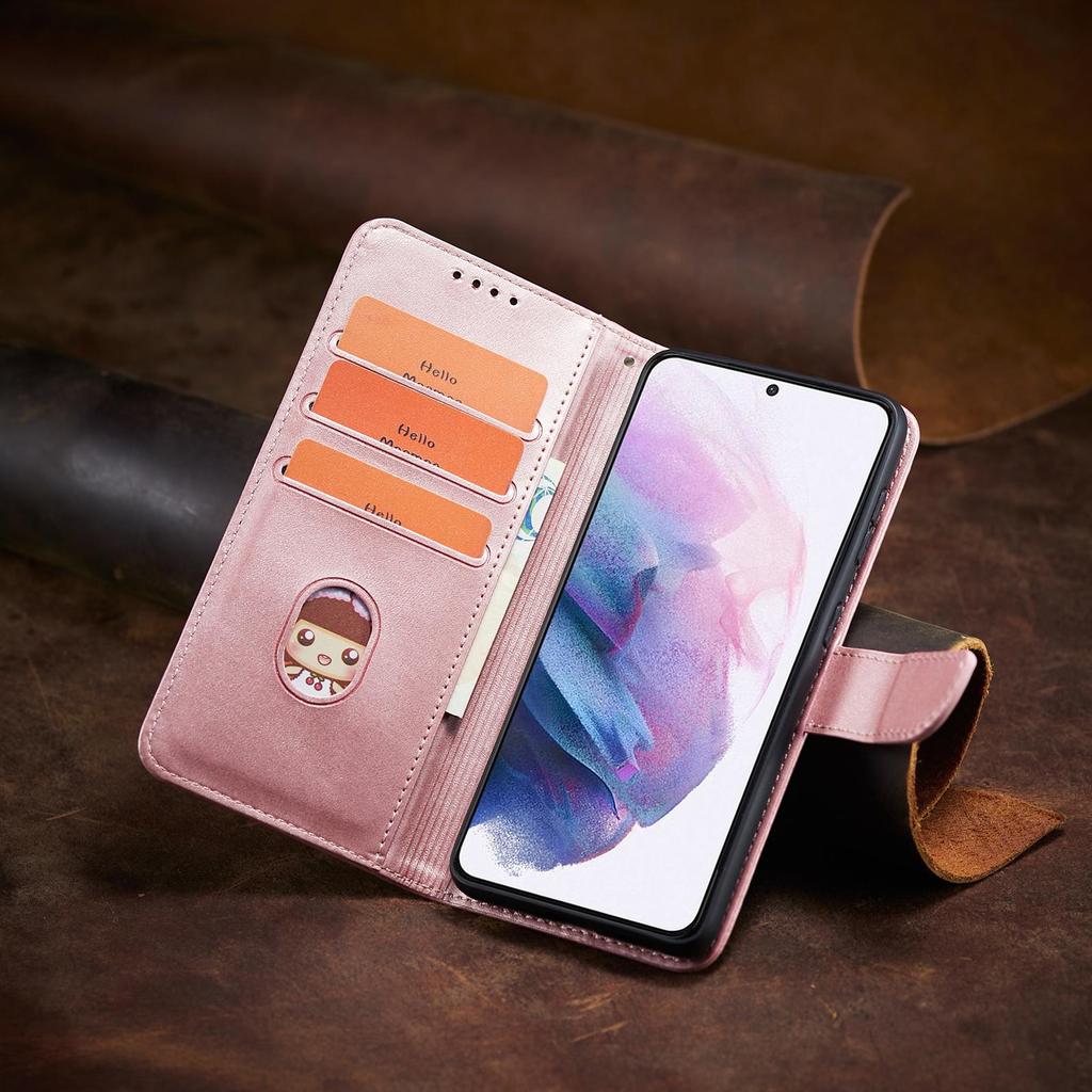3D Embossed Food Retro Leather Phone Wallet Case Book Stand For iPhone 17 16 Pro Max Samsung Xiaomi 15T Redmi 13 Honor 400 Oppo Card Holder Flip Cover