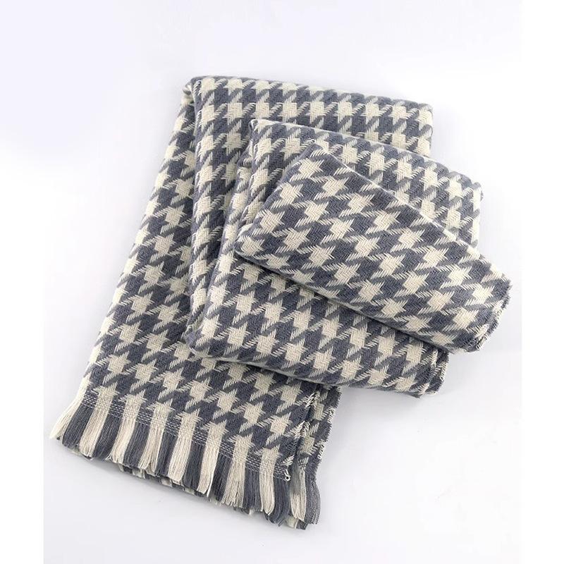 Autumn and winter plaid scarf women's winter high-end sense new versatile warm couple scarf shawl Korean explosion