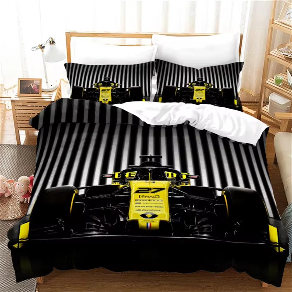Red Racing Car 3D Kids Boy Bedding Set F1 Game Racer Printing Duvet Cover 2/3pcs Bedclothes with Pillowcase Twin Full Bedspread