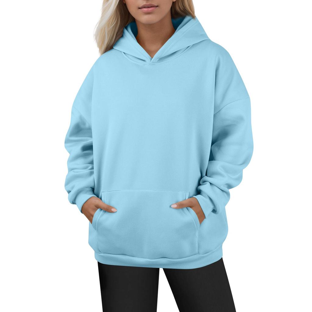 Women's Fashion Daily Versatile Casual Crewneck Sweatshirts Long Sleeve Solid Color Top Sweatshirts