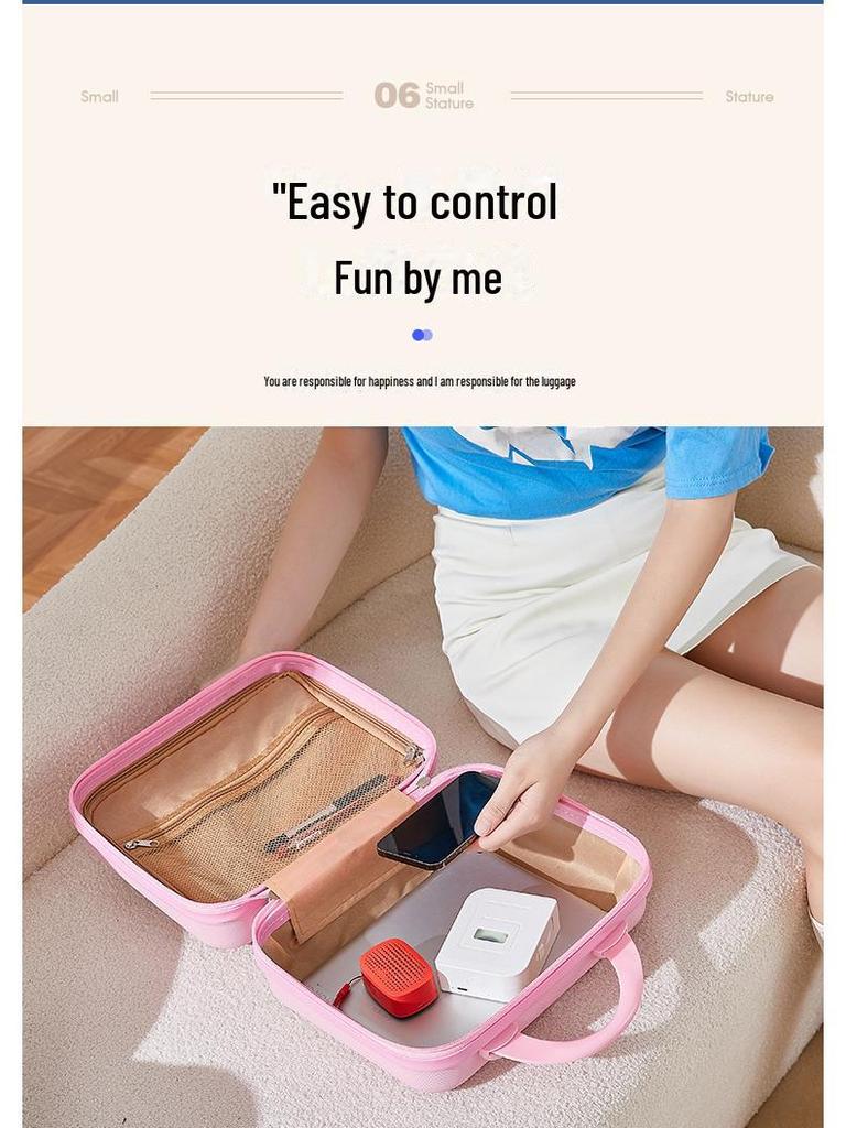 14-Zoll Cartoon Bonbonfarbe Kosmetikkoffer – Großes Fassungsvermögen, Tragbar & Niedlich, Perfekt für Frauen und Studentinnen