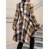 Elegant High-Low Plaid Button-Front Jacket with Flare Sleeves (2025)