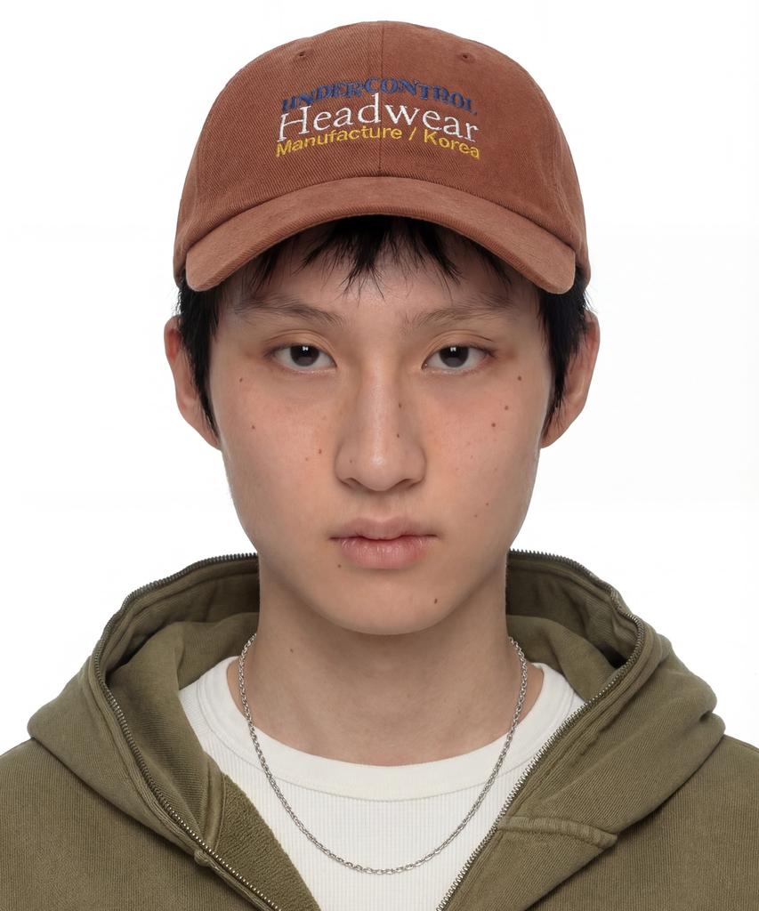 Eondeokeonteulol Four Seasons Washed Cotton Vintage Soft Top Basic Logo Ball Cap Unisex Baseball Cap Mfg Logo / Washed B B / Pepper