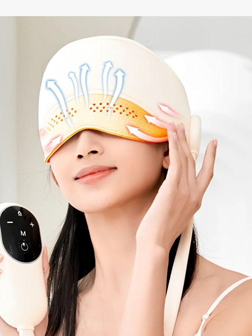 

Массажер для головы с зарядной подушкой безопасности, средство для сна, домашний массажный шлем, горячий компресс, массажер для головы слоновая кость