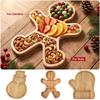 Divided Compartments Christmas Storage Tray Wood Desktop Decoration Tray  Cookies Candy