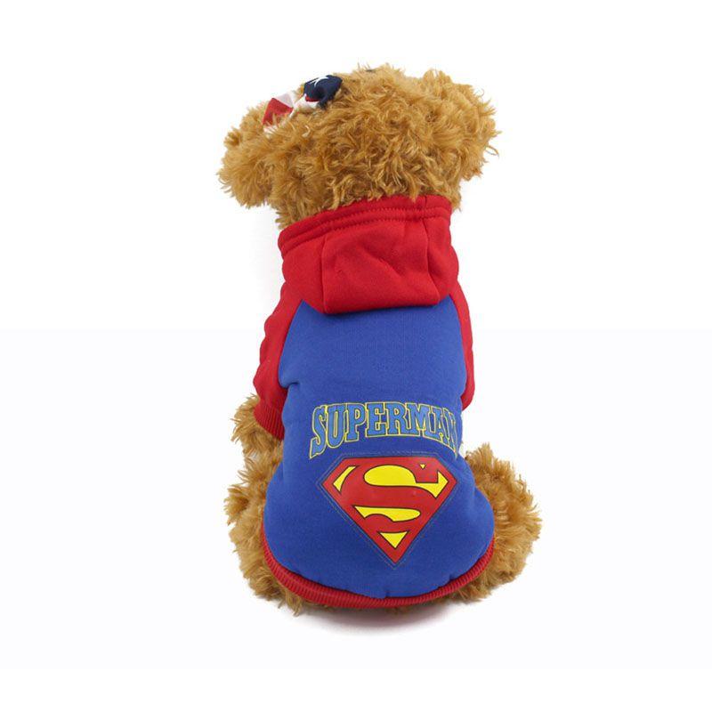 Cozy Superman Dog Clothes Small Pet Hoodie Coat For Winter Protection And Style