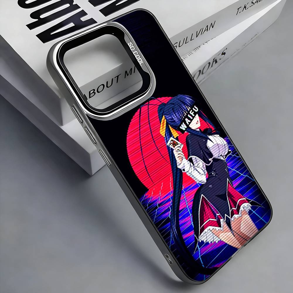 High School DxD Rias Gremory Phone Case For iPhone 17, 16,15,14,13,12,11 Plus,Pro Max, Colorful Silver Funda Cover