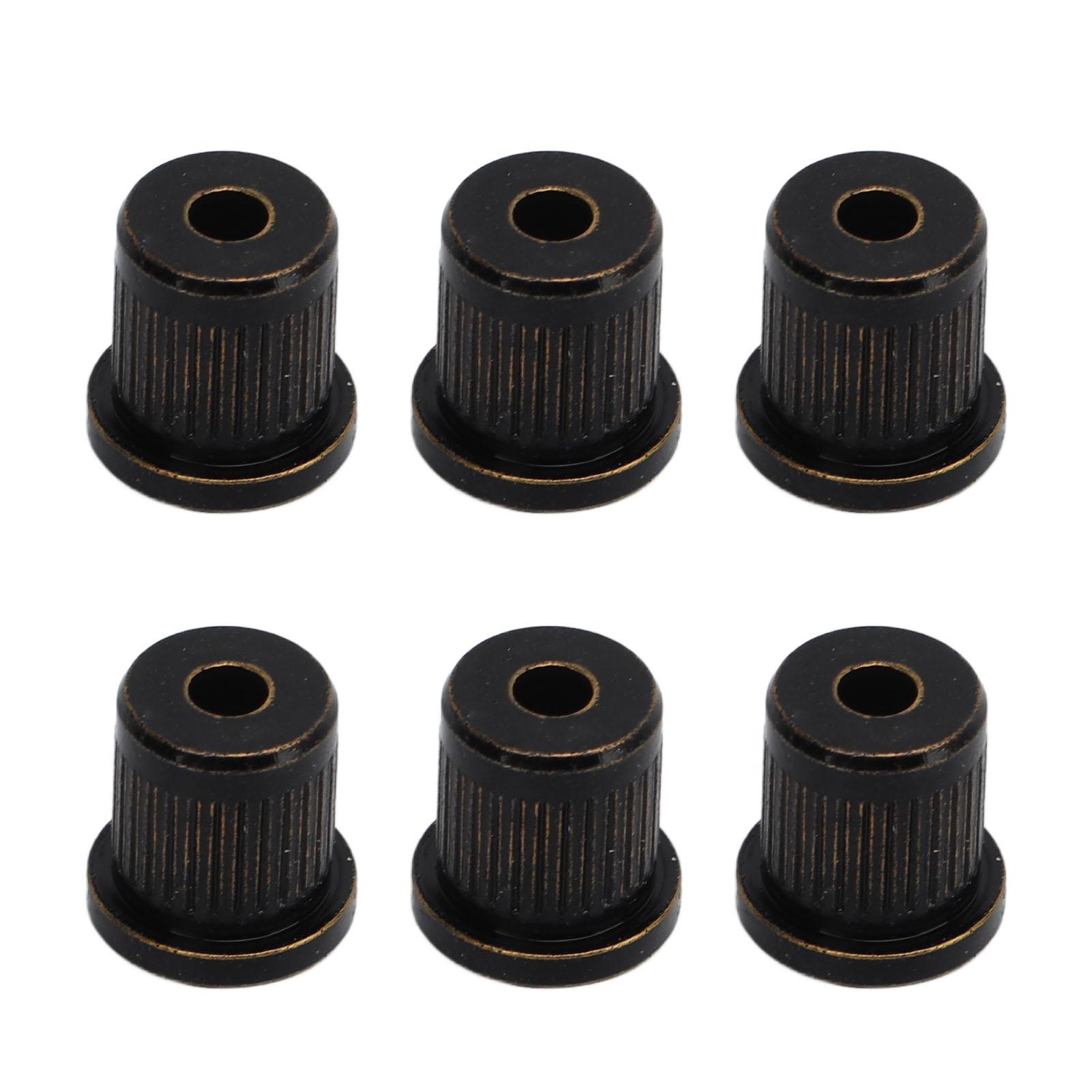 

6Pcs Guitar String Ferrules Through Body Brass Recordative Edition for Electric Guitars Black чёрный