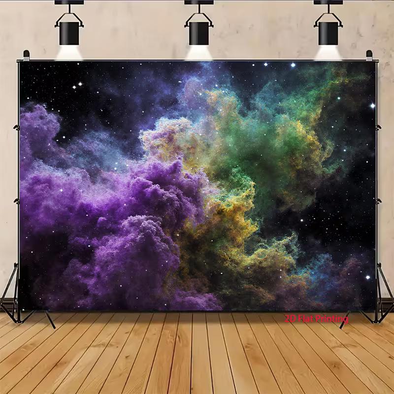 2D Outer Space Stars Live Stream Background Cloth for Vlog Decoration