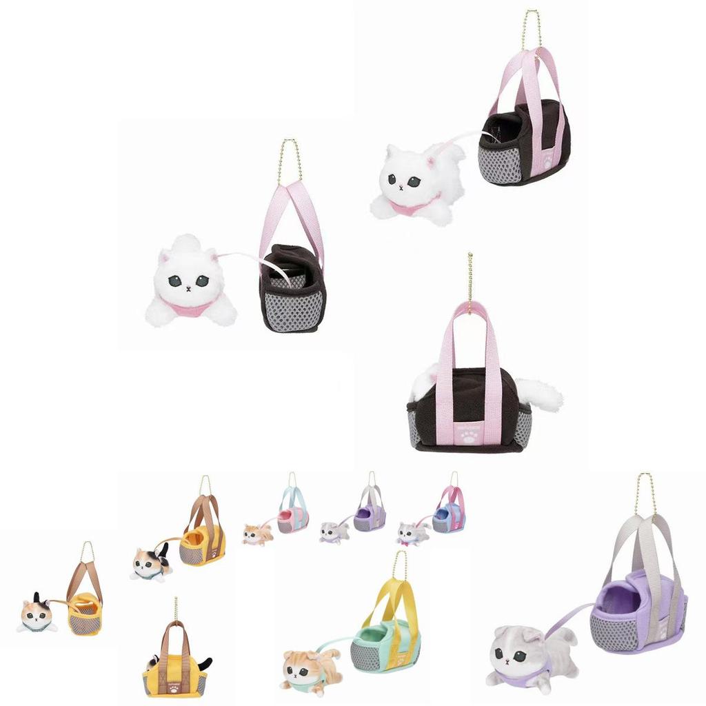 Cute Japanese Style Plush Shark Cat Keychain Adorable Cartoon Cat Doll Accessory