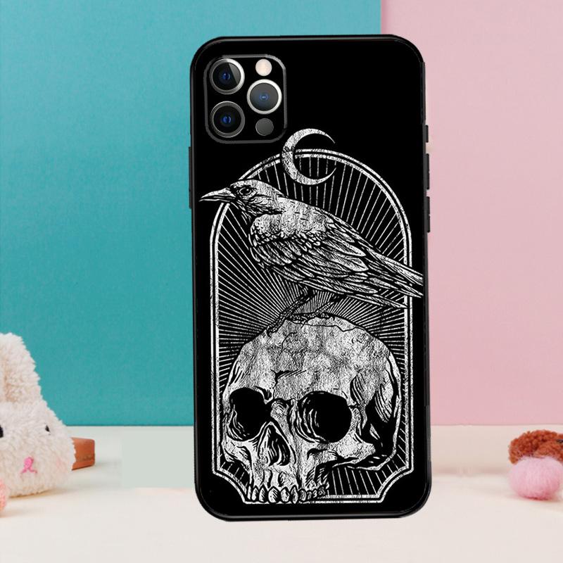 Skull Gothic Creepy Pastel Goth Phone Case For iPhone 16 15 14 13 12 11 Pro Max 12 13 mini XR 15 16 Plus 16e Cover Coque