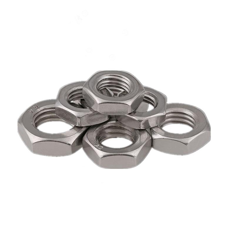 304 Stainless Steel US Standard Hex Nut, UNC/UNF Fine Thread, Thin Profile