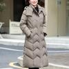 Cappotti Invernali Eleganti da Donna di Mezza Età con Cappuccio Casual Spessi Caldi Lunghi Parka Giubbotti da Donna