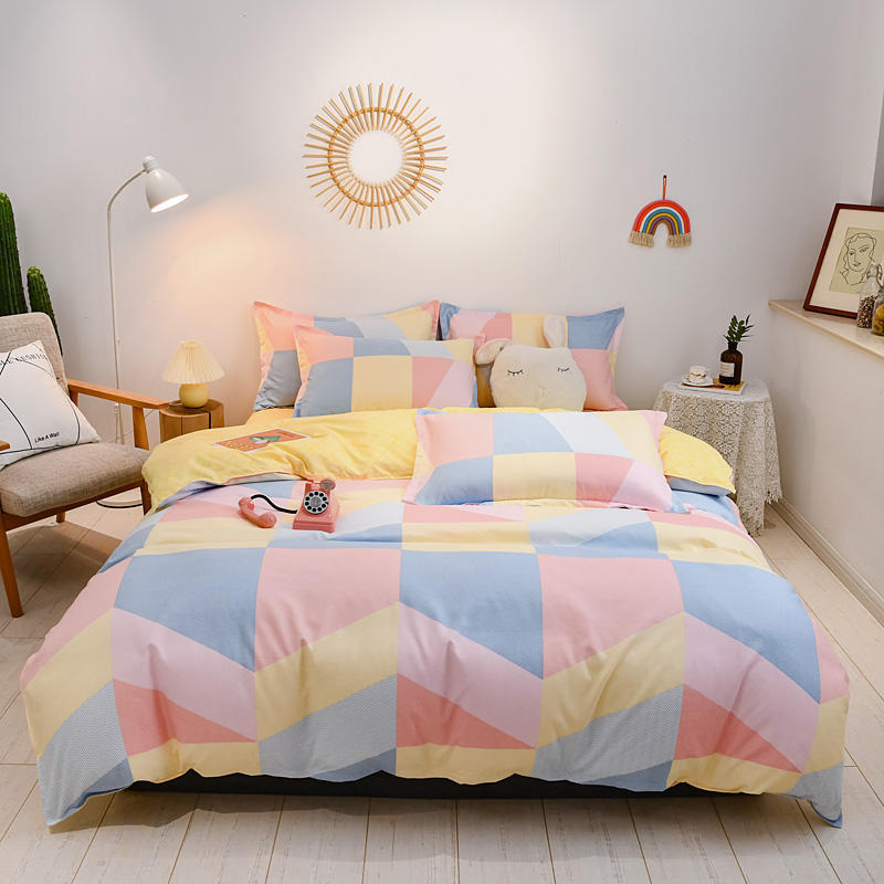 Skin-friendly Cotton Four-piece Dormitory Three-piece Bed Sheet Quilt Cover Bedding