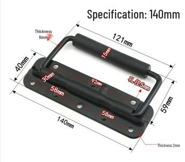 304 Stainless Steel Spring Loaded Folding Handle for Tool or Aluminum Cases