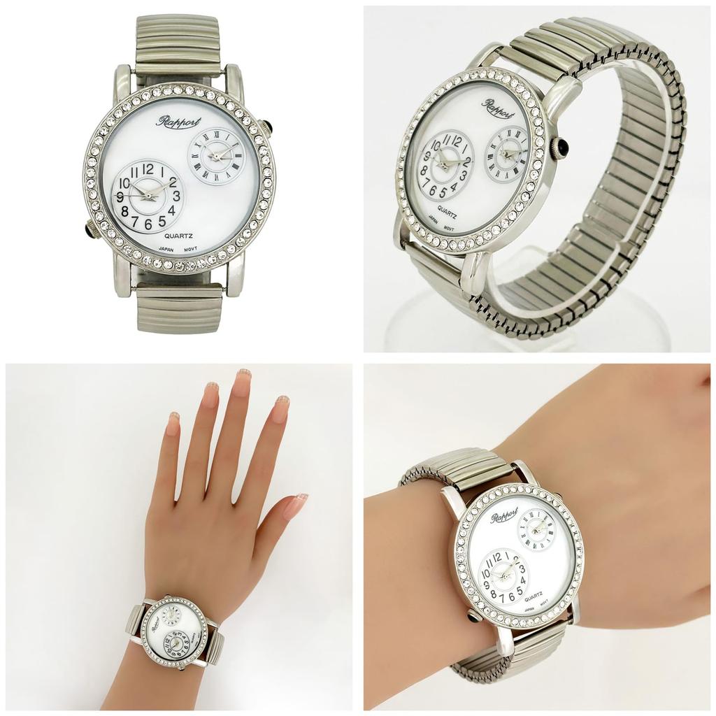 Rapport Dual Movement Uhr 270006 Damen Silber Großes Zifferblatt