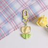 Colorful Resin Flower Keychain Charming Resin Flower Keychain with Tulips Designs for Bag Hanging Decoration