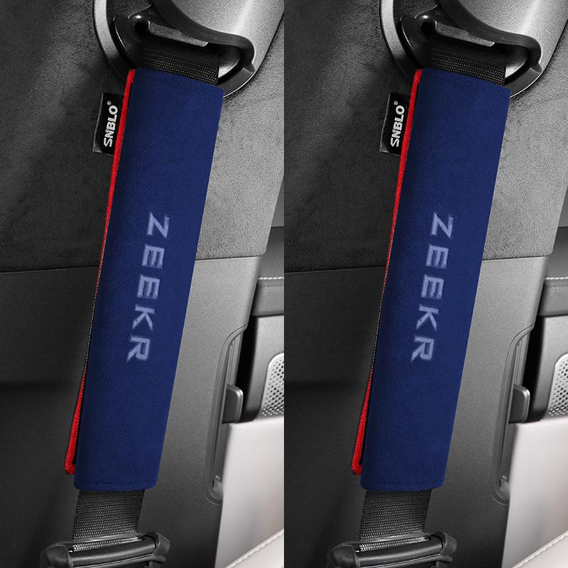 For ZEEKR 001 007 009 Seat Interior Accessories Car Safety Belt Cover Shoulder Alcantara Suede Protector Styling 2024 2023 2022
