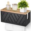Wall Mount Tissue Holder with Cover Bathroom Shelf Convenient Roll Paper Rack  Kitchen