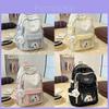 Nylon Casual Backpack For Middle School Students With Star Print Design And Geometric Pattern For School Use